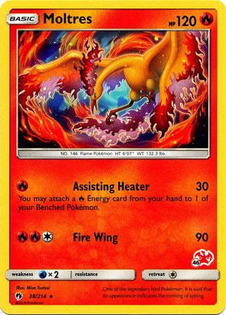 Moltres (38/214) (Charizard Stamp #46) [Battle Academy 2020] | Event Horizon Hobbies CA