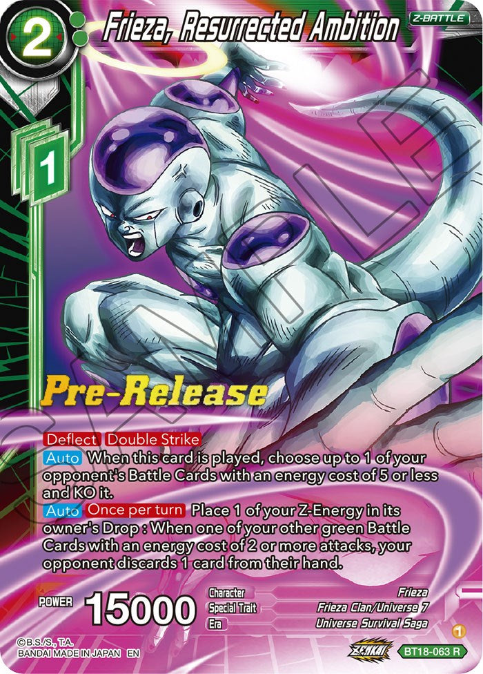 Frieza, Resurrected Ambition (BT18-063) [Dawn of the Z-Legends Prerelease Promos] | Event Horizon Hobbies CA