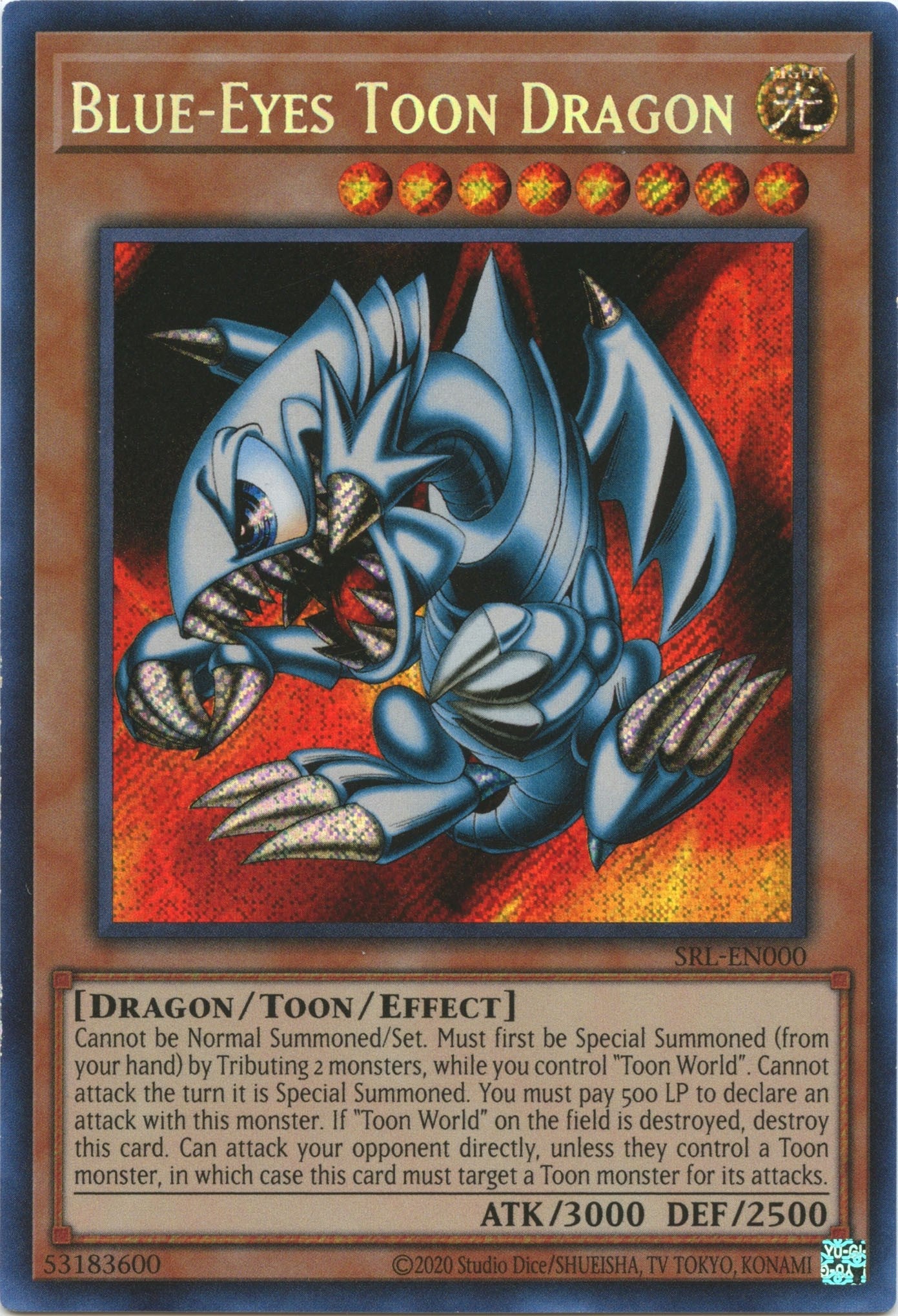 Blue-Eyes Toon Dragon (25th Anniversary) [SRL-EN000] Secret Rare | Event Horizon Hobbies CA