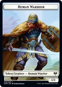 Human Warrior // Cat Double-sided Token [Kaldheim Tokens] | Event Horizon Hobbies CA