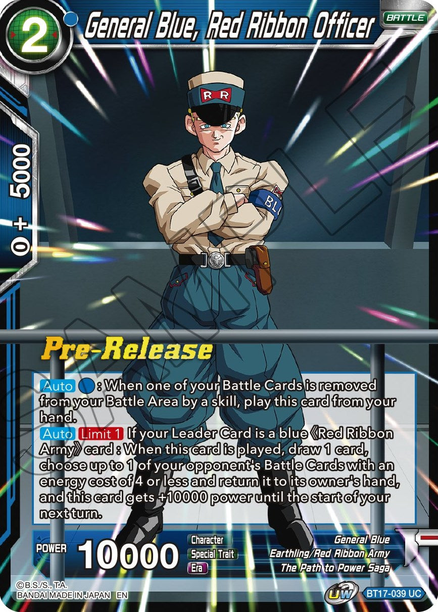General Blue, Red Ribbon Officer (BT17-039) [Ultimate Squad Prerelease Promos] | Event Horizon Hobbies CA