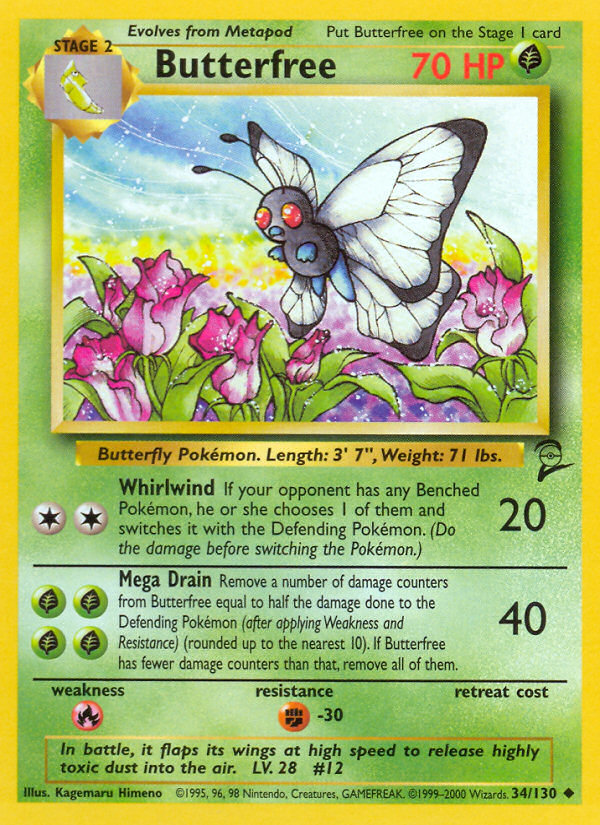 Butterfree (34/130) [Base Set 2] | Event Horizon Hobbies CA