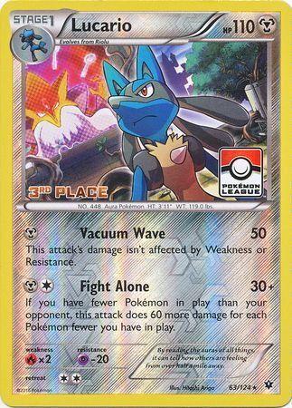 Lucario (63/124) (League Promo 3rd Place) [XY: Fates Collide] | Event Horizon Hobbies CA