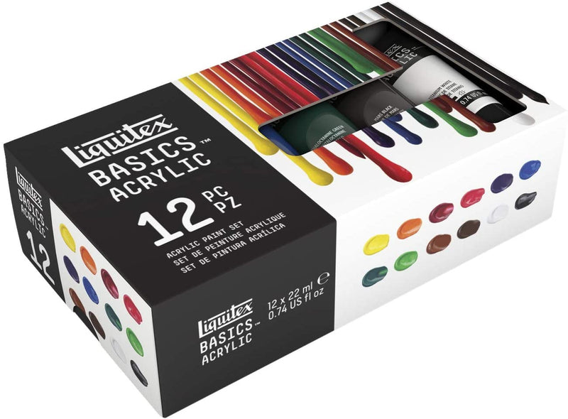 Liquitex Basics Acrylic Colours Set  (12x22mL)