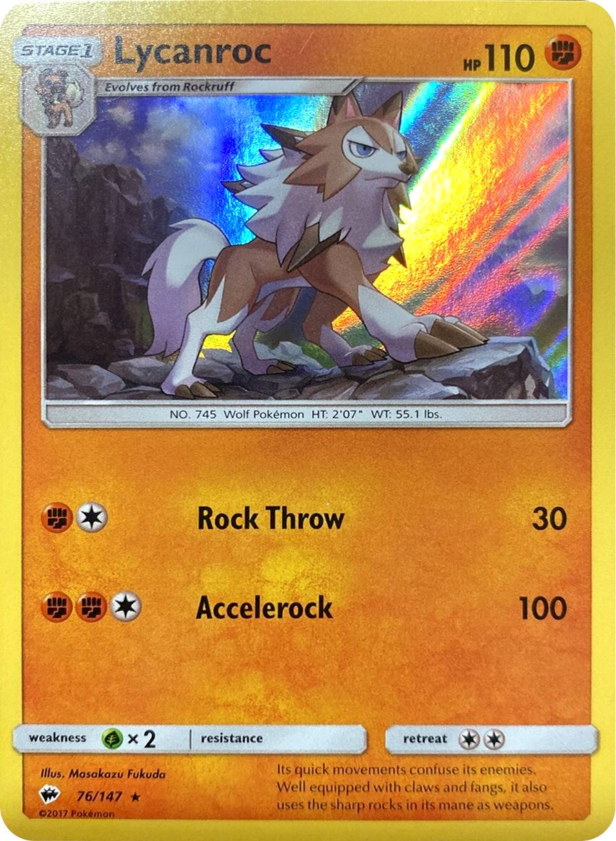 Lycanroc (76/147) (Water Web Holo) [Sun & Moon: Burning Shadows] | Event Horizon Hobbies CA