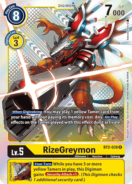 RizeGreymon [BT2-038] (Premium Pack) [Release Special Booster Ver.1.5] | Event Horizon Hobbies CA