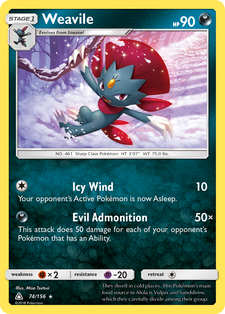 Weavile (74/156) [Sun & Moon: Ultra Prism] | Event Horizon Hobbies CA