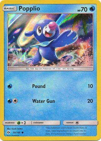 Popplio (39/149) (Water Web Holo) [Sun & Moon: Base Set] | Event Horizon Hobbies CA