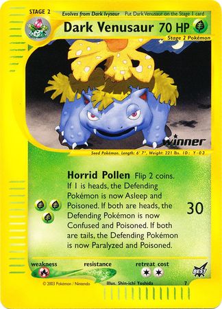 Dark Venusaur (7) (Winner) [Best of Promos] | Event Horizon Hobbies CA