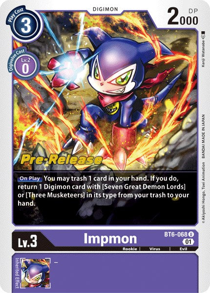 Impmon [BT6-068] [Double Diamond Pre-Release Cards] | Event Horizon Hobbies CA