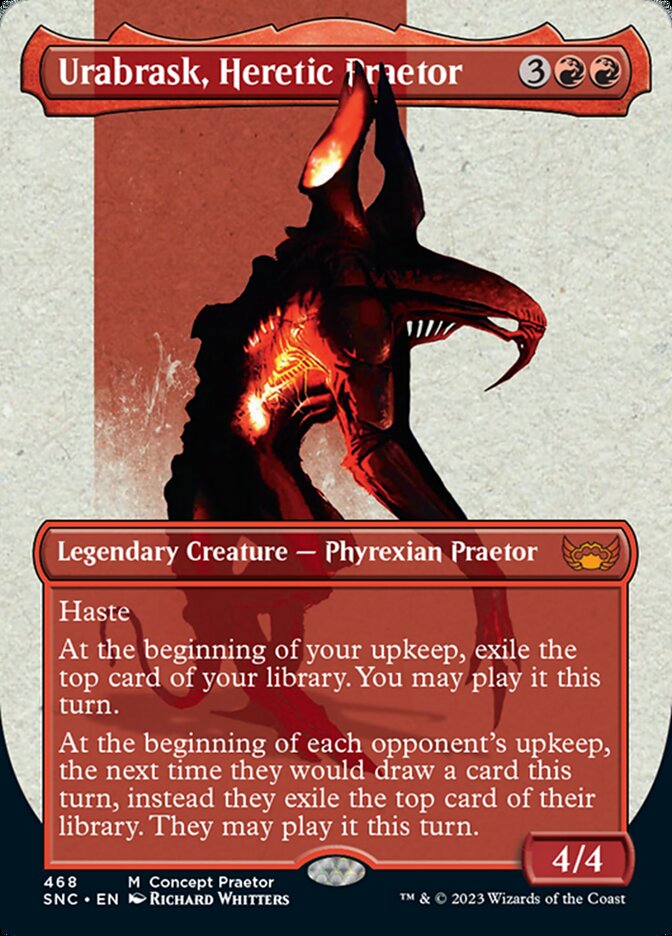 Urabrask, Heretic Praetor (Borderless Concept Praetors) [Phyrexia: All Will Be One] | Event Horizon Hobbies CA