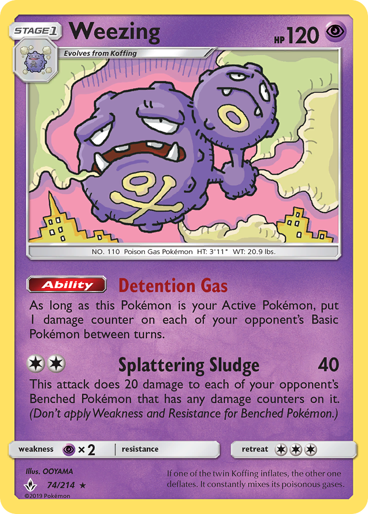 Weezing (74/214) [Sun & Moon: Unbroken Bonds] | Event Horizon Hobbies CA