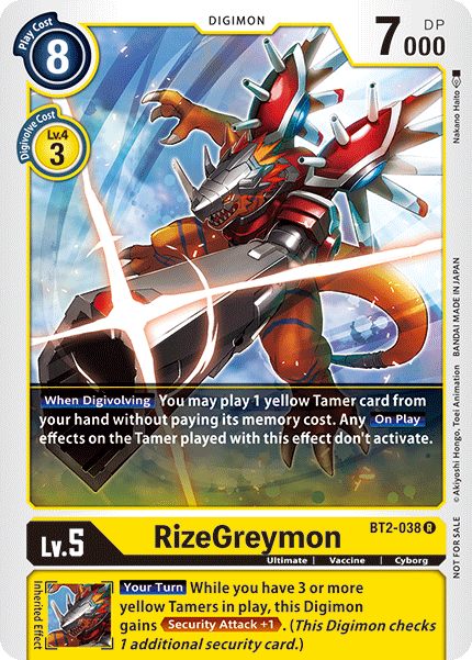 RizeGreymon [BT2-038] (Tournament Pack) [Release Special Booster Ver.1.5 Promos] | Event Horizon Hobbies CA