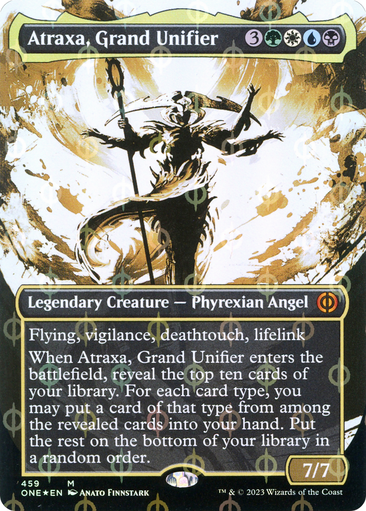 Atraxa, Grand Unifier (Borderless Ichor Step-and-Compleat Foil) [Phyrexia: All Will Be One] | Event Horizon Hobbies CA