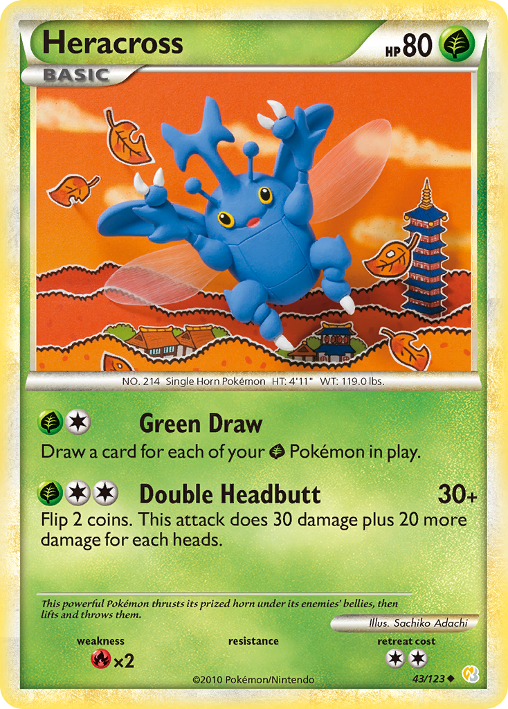 Heracross (43/123) [HeartGold & SoulSilver: Base Set] | Event Horizon Hobbies CA