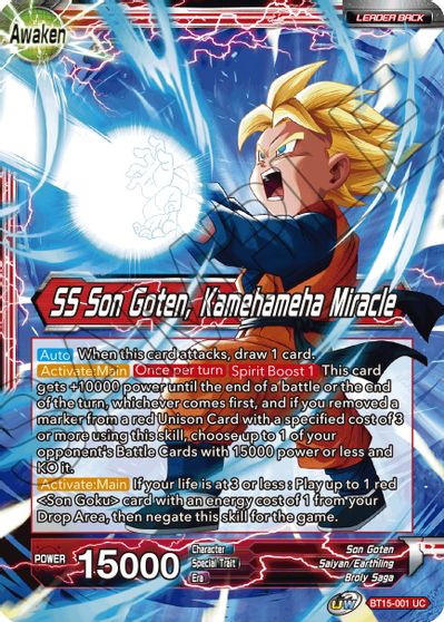 Son Goten // SS Son Goten, Kamehameha Miracle (BT15-001) [Saiyan Showdown] | Event Horizon Hobbies CA