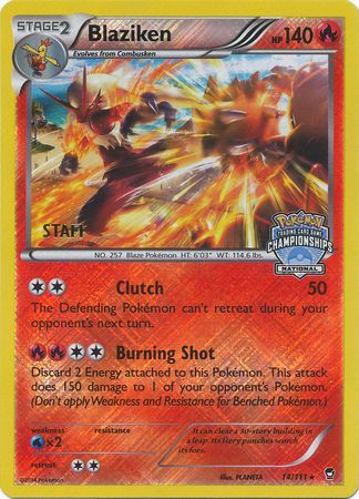 Blaziken (14/111) (Staff National Championship Promo) [XY: Furious Fists] | Event Horizon Hobbies CA