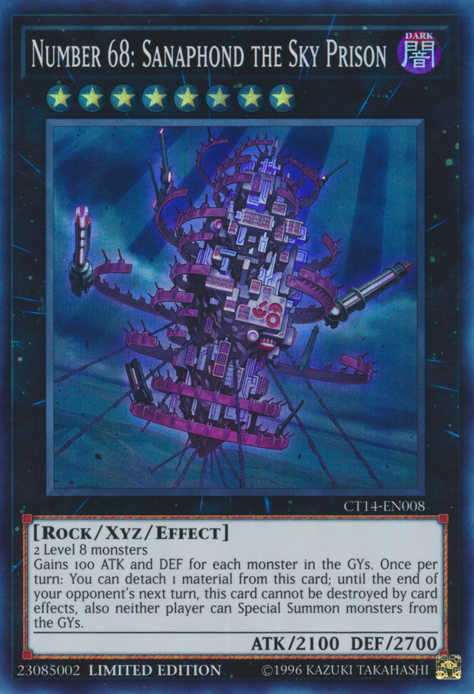 Number 68: Sanaphond the Sky Prison [CT14-EN008] Super Rare | Event Horizon Hobbies CA