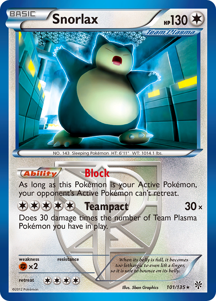 Snorlax (101/135) [Black & White: Plasma Storm] | Event Horizon Hobbies CA