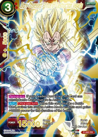 Glory-Obsessed Prince of Destruction Vegeta (Gold Stamped) (P-063) [Mythic Booster] | Event Horizon Hobbies CA