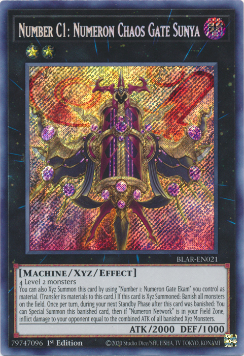 Number C1: Numeron Chaos Gate Sunya [BLAR-EN021] Secret Rare | Event Horizon Hobbies CA