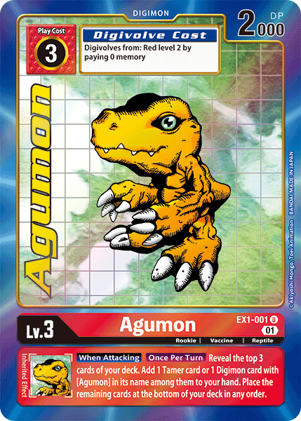 Agumon [EX1-001] (Alternate Art) [Classic Collection] | Event Horizon Hobbies CA