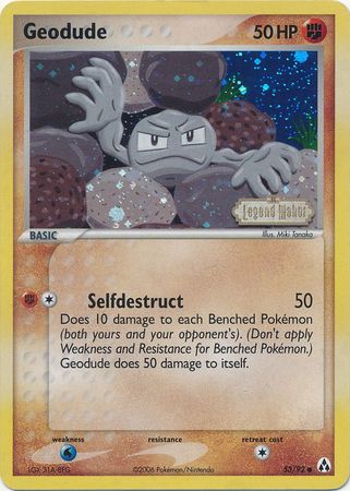 Geodude (53/92) (Stamped) [EX: Legend Maker] | Event Horizon Hobbies CA