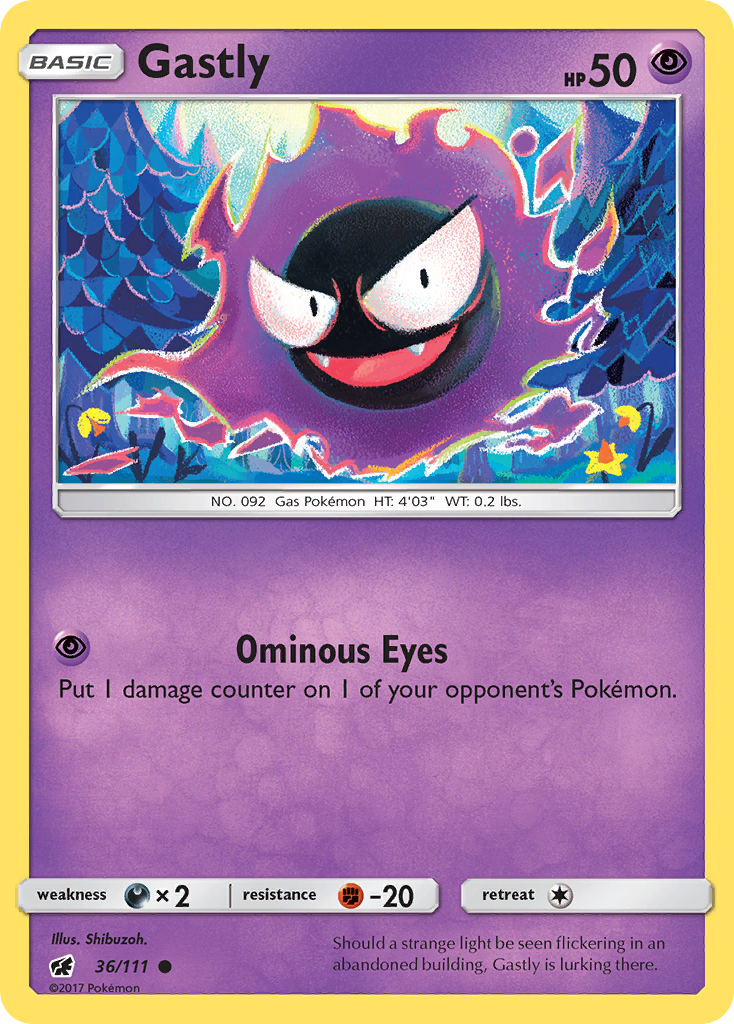 Gastly (36/111) [Sun & Moon: Crimson Invasion] | Event Horizon Hobbies CA