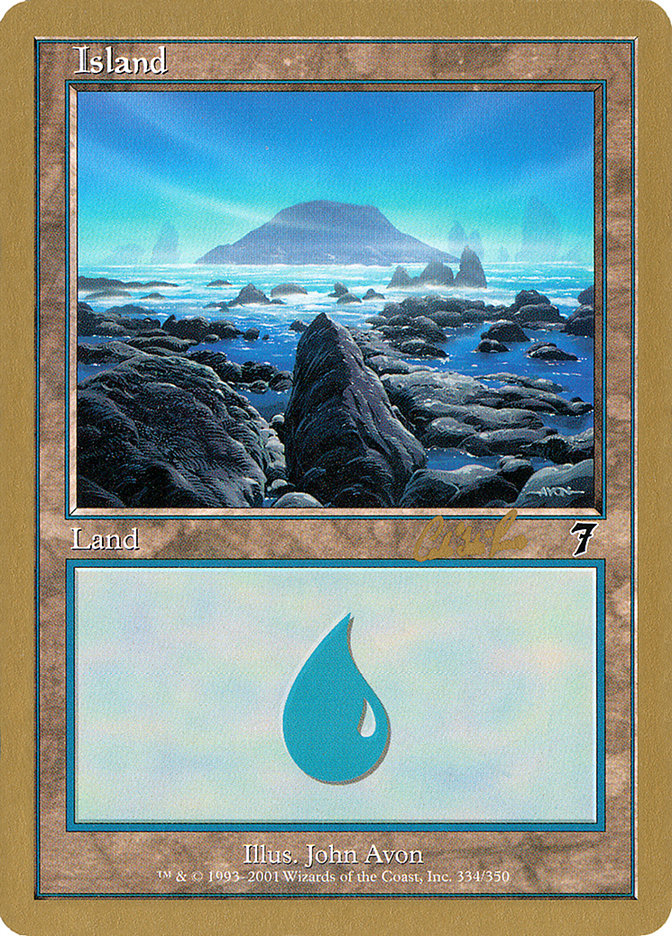 Island (cr334) (Carlos Romao) [World Championship Decks 2002] | Event Horizon Hobbies CA