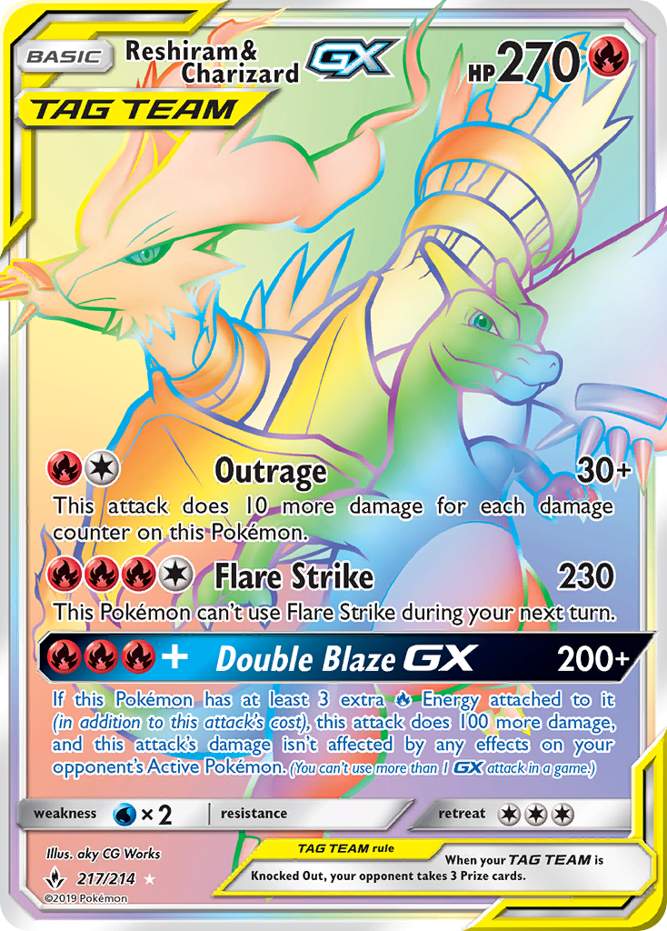 Reshiram & Charizard GX (217/214) [Sun & Moon: Unbroken Bonds] | Event Horizon Hobbies CA