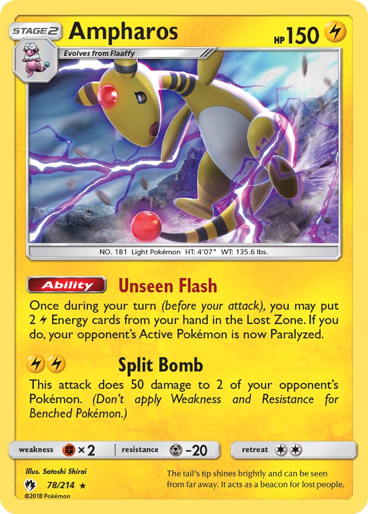 Ampharos (78/214) (Theme Deck Exclusive) [Sun & Moon: Lost Thunder] | Event Horizon Hobbies CA