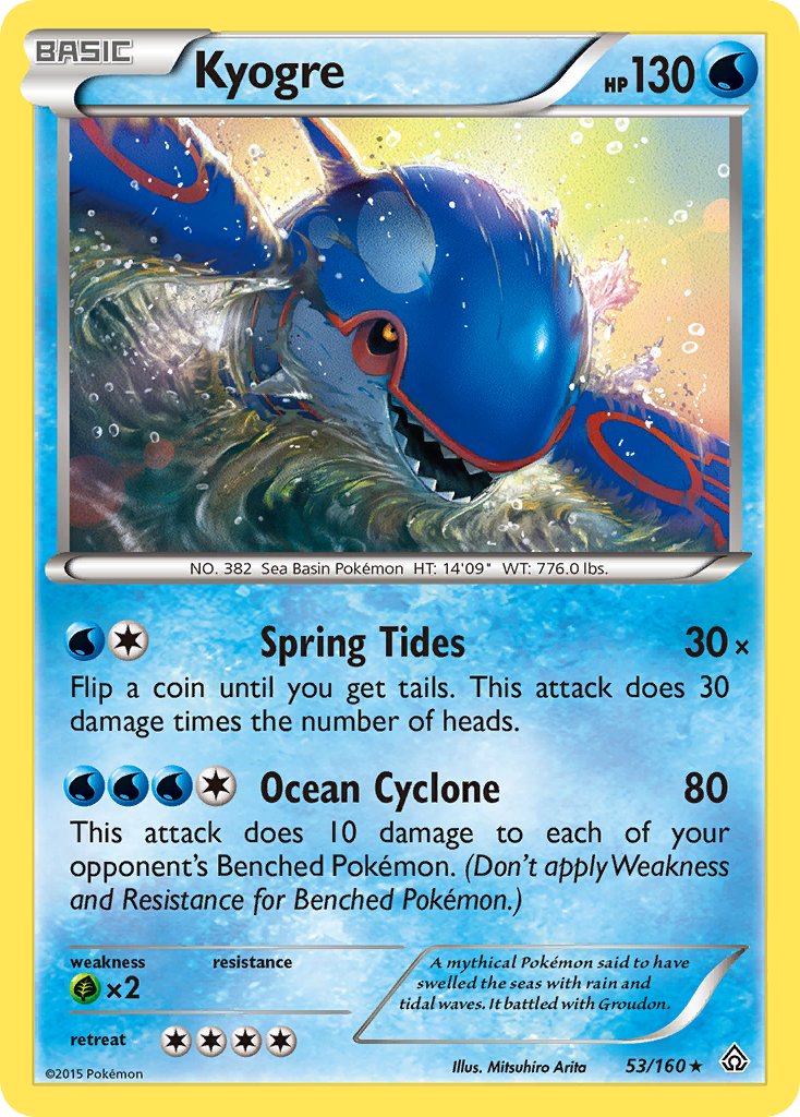 Kyogre (53/160) (Theme Deck Exclusive) [XY: Primal Clash] | Event Horizon Hobbies CA