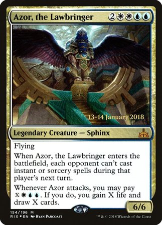 Azor, the Lawbringer [Rivals of Ixalan Promos] | Event Horizon Hobbies CA