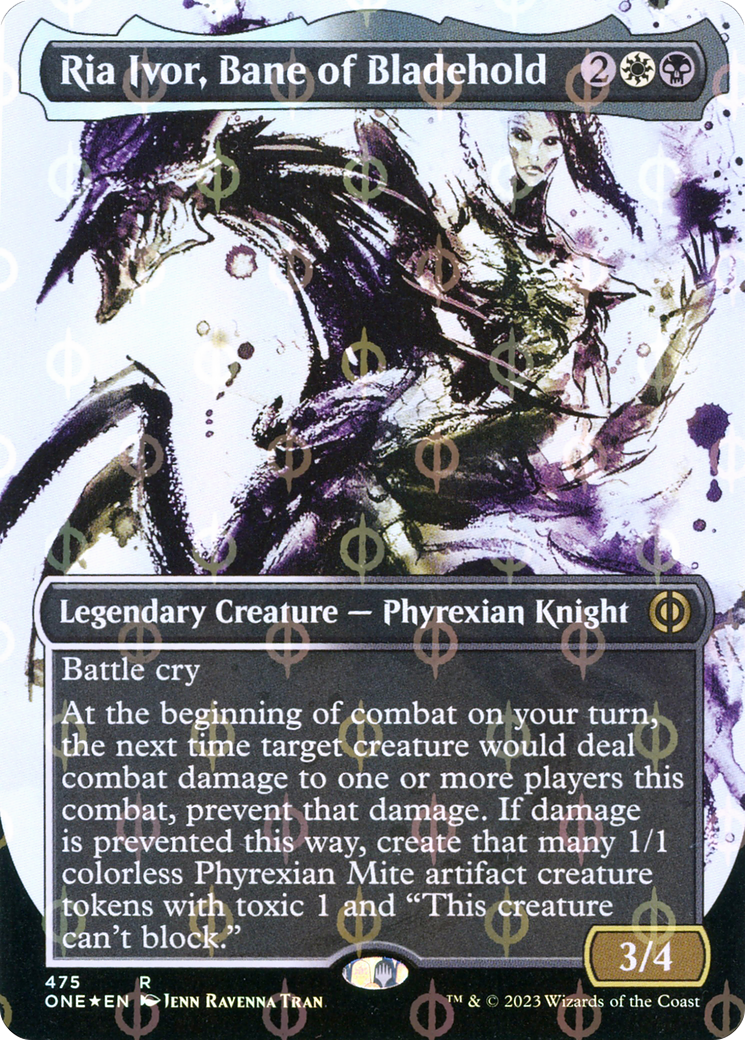 Ria Ivor, Bane of Bladehold (Borderless Ichor Step-and-Compleat Foil) [Phyrexia: All Will Be One] | Event Horizon Hobbies CA