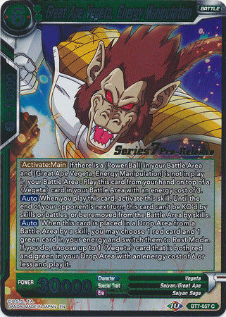 Great Ape Vegeta, Energy Manipulation (BT7-057_PR) [Assault of the Saiyans Prerelease Promos] | Event Horizon Hobbies CA