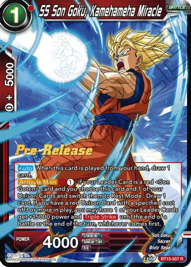 SS Son Goku, Kamehameha Miracle (BT15-007) [Saiyan Showdown Prerelease Promos] | Event Horizon Hobbies CA