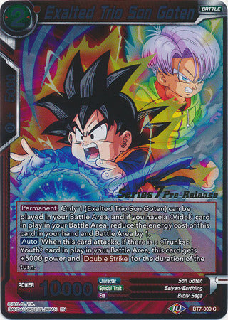 Exalted Trio Son Goten (BT7-009_PR) [Assault of the Saiyans Prerelease Promos] | Event Horizon Hobbies CA