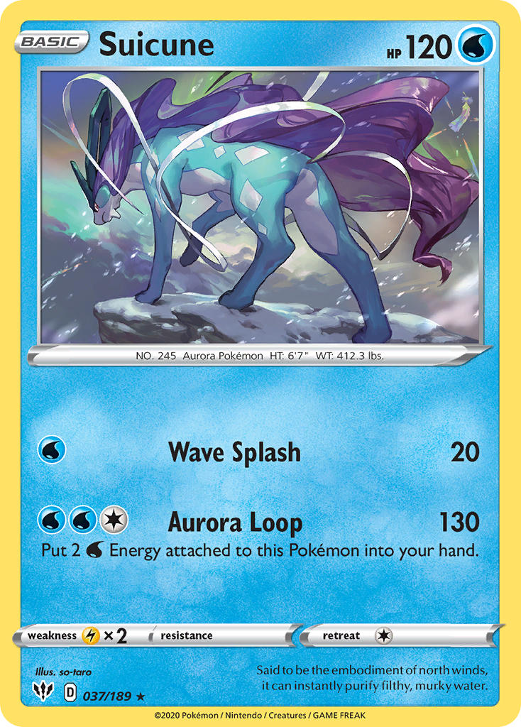 Suicune (037/189) (Theme Deck Exclusive) [Sword & Shield: Darkness Ablaze] | Event Horizon Hobbies CA