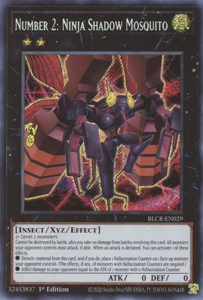 Number 2: Ninja Shadow Mosquito [BLCR-EN029] Secret Rare | Event Horizon Hobbies CA