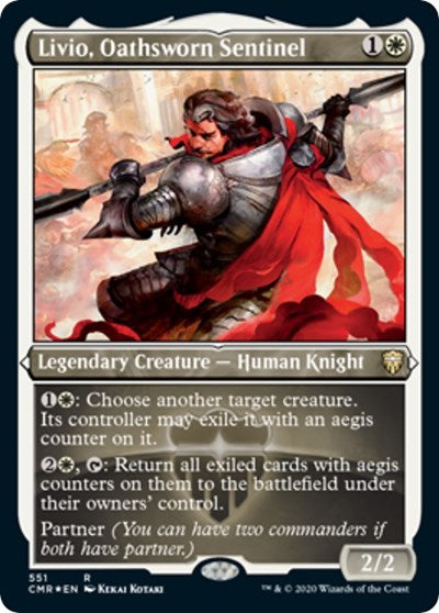 Livio, Oathsworn Sentinel (Foil Etched) [Commander Legends] | Event Horizon Hobbies CA