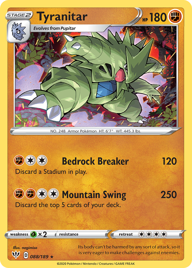 Tyranitar (088/189) [Sword & Shield: Darkness Ablaze] | Event Horizon Hobbies CA