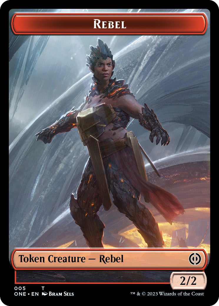 Rebel // Goblin Double-Sided Token [Phyrexia: All Will Be One Commander Tokens] | Event Horizon Hobbies CA