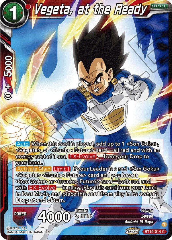 Vegeta, at the Ready (BT19-014) [Fighter's Ambition] | Event Horizon Hobbies CA