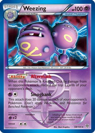 Weezing (58/135) (Theme Deck Exclusive) (Team Plasma) [Black & White: Plasma Storm] | Event Horizon Hobbies CA