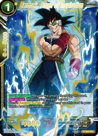 Bardock, Surge of Inspiration (Gold Stamped) (P-204) [Mythic Booster] | Event Horizon Hobbies CA