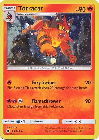 Torracat (25/149) (Cosmos Holo) [Sun & Moon: Base Set] | Event Horizon Hobbies CA