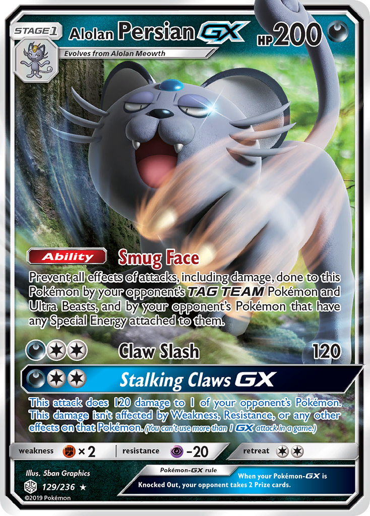 Alolan Persian GX (129/236) [Sun & Moon: Cosmic Eclipse] | Event Horizon Hobbies CA