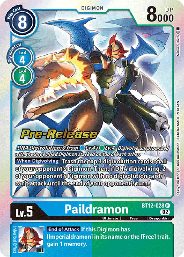 Paildramon [BT12-028] [Across Time Pre-Release Cards] | Event Horizon Hobbies CA