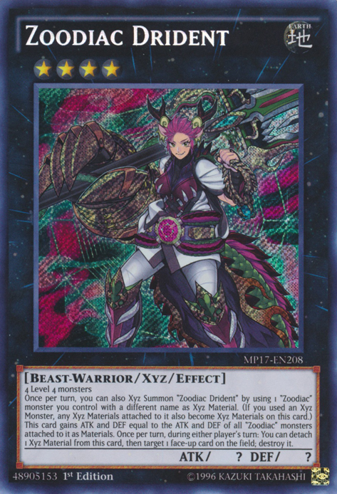 Zoodiac Drident [MP17-EN208] Secret Rare | Event Horizon Hobbies CA