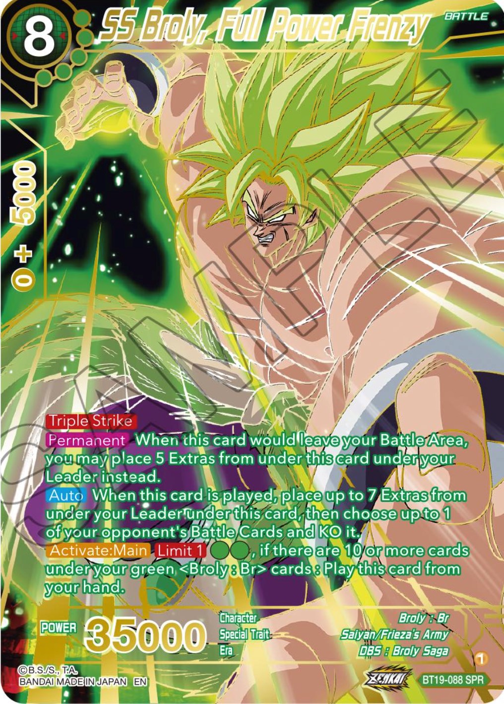 SS Broly, Full Power Frenzy (SPR) (BT19-088) [Fighter's Ambition] | Event Horizon Hobbies CA